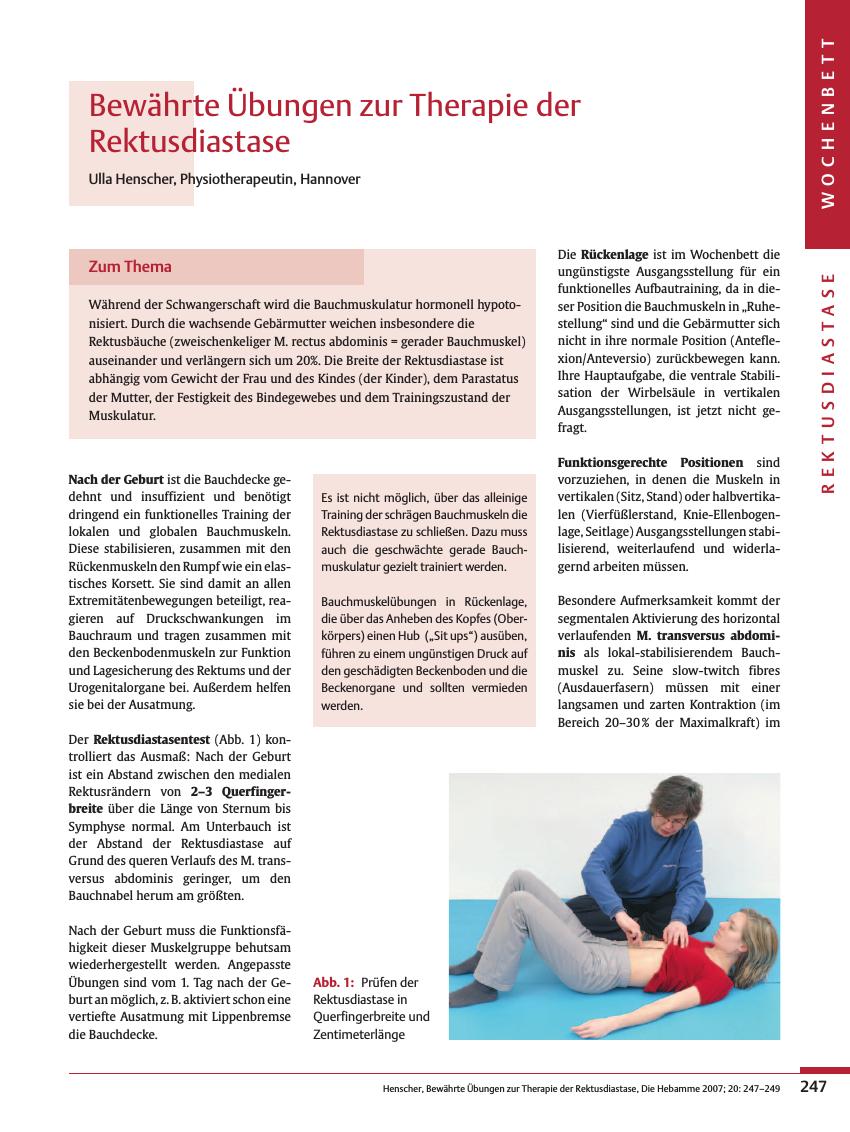 Vorschauseite 1: Bewährte Übungen zur Therapie der Rektusdiastase