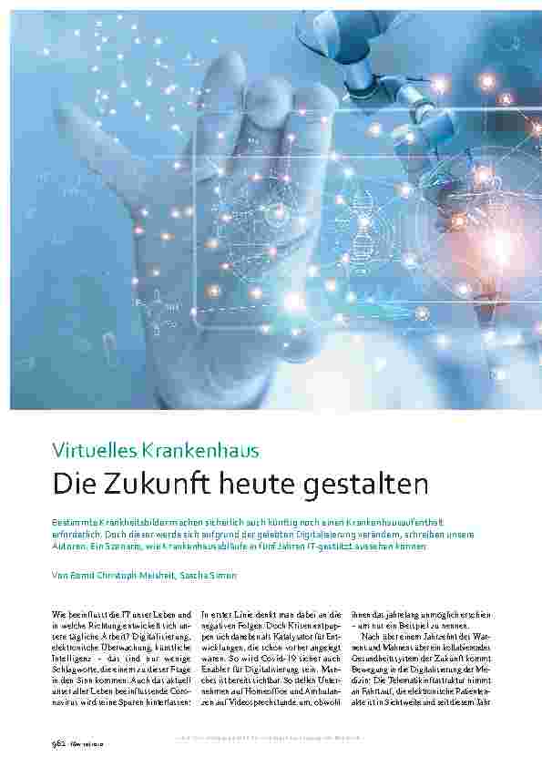 Vorschauseite 1: Virtuelles Krankenhaus: Die Zukunft heute gestalten