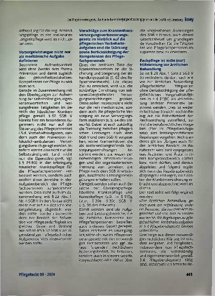 Vorschauseite 3: Das Pflegekompetenzgesetz, das Krankenhausversorgungsverbesserungsgesetz und die (rechtliche) Umsetzung zur Steuerung des Pflegeprozesses durch Pflegefachkräfte im Leistungs- (erb…