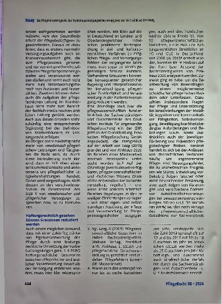 Vorschauseite 6: Das Pflegekompetenzgesetz, das Krankenhausversorgungsverbesserungsgesetz und die (rechtliche) Umsetzung zur Steuerung des Pflegeprozesses durch Pflegefachkräfte im Leistungs- (erb…