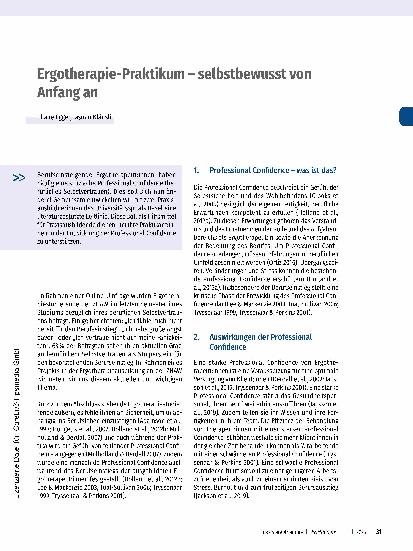 Vorschauseite 1: Ergotherapie-Praktikum - selbstbewusst von Anfang an