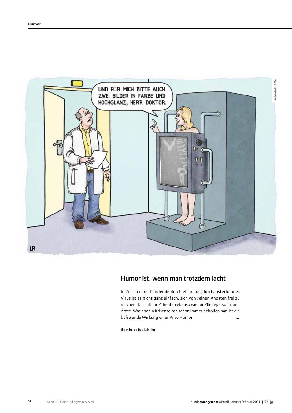Vorschauseite 1: Humor ist, wenn man trotzdem lacht.