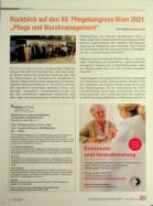 Vorschauseite 1: Rückblick auf den XV. Pflegekongress Wien 2021 „Pflege und Wundmanagement“