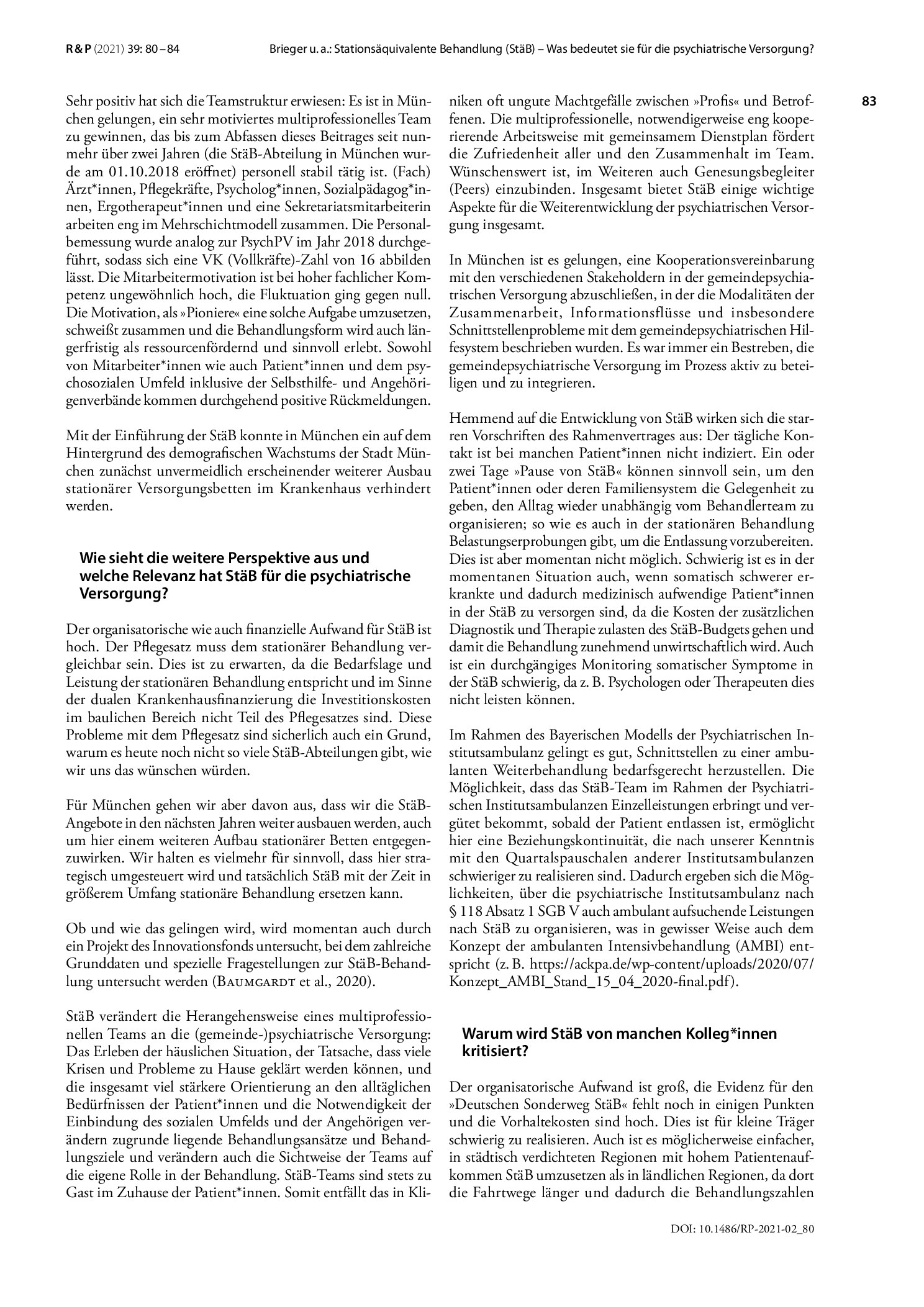 Vorschauseite 4: Stationsäquivalente Behandlung (StäB) – Was bedeutet sie für die psychiatrische Versorgung?