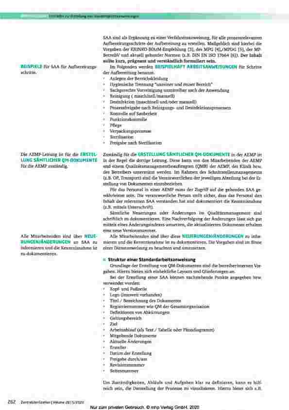 Vorschauseite 2: Empfehlung des Fachausschusses Qualität (120) Leitfaden zur Erstellung von Standardarbeitsanweisungen