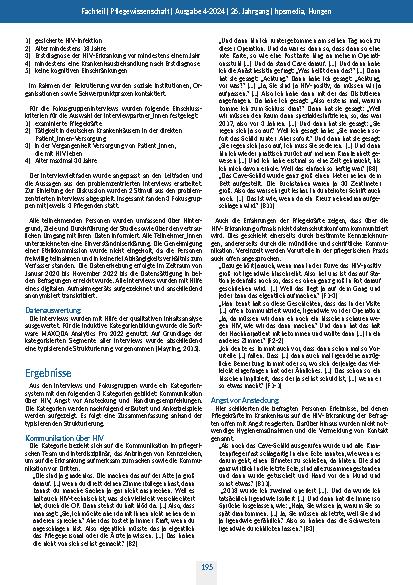 Vorschauseite 3: HIV-bezogene Stigmata in der pflegerischen Versorgung in deutschen Krankenhäusern: Eine qualitative Untersuchung