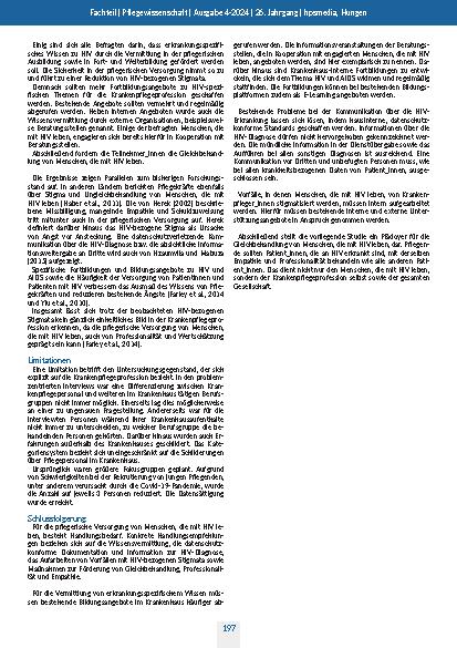 Vorschauseite 5: HIV-bezogene Stigmata in der pflegerischen Versorgung in deutschen Krankenhäusern: Eine qualitative Untersuchung