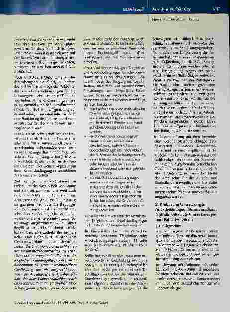 Vorschauseite 3: Arbeitsplatz für schwangere/stillende Ärztinnen in der Anästhesiologie, Schmerztherapie, Intensivund Palliativmedizin