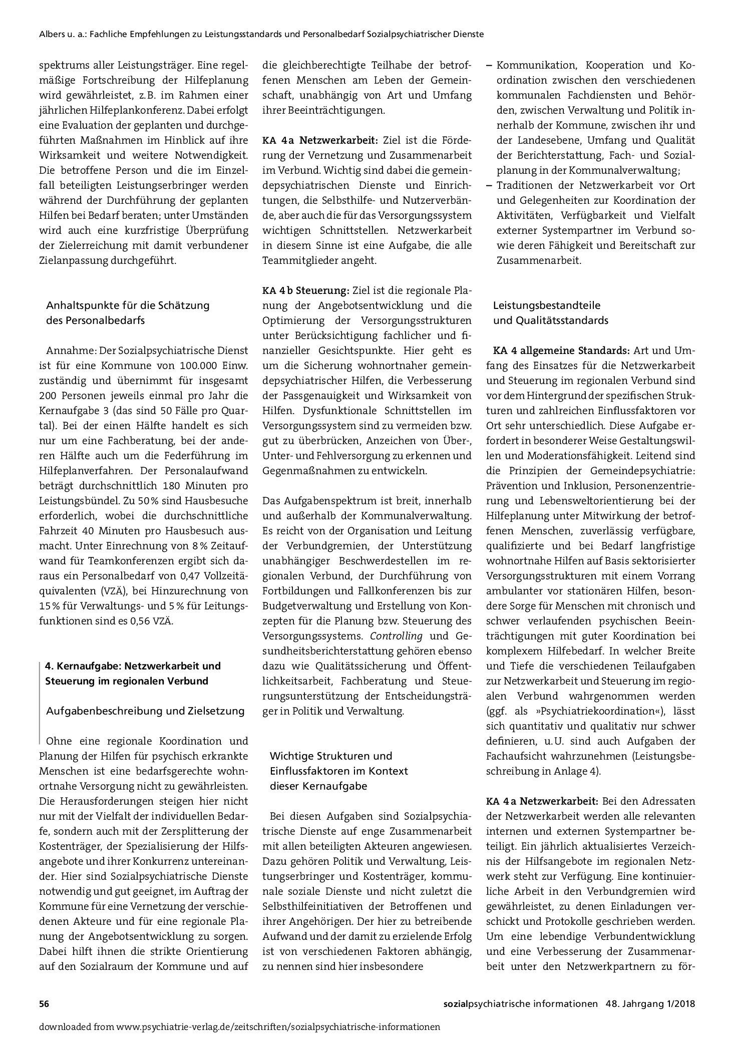 Vorschauseite 6: Fachliche Empfehlungen zu Leistungsstandards und Personalbedarf sozialpsychiatrischer Dienste