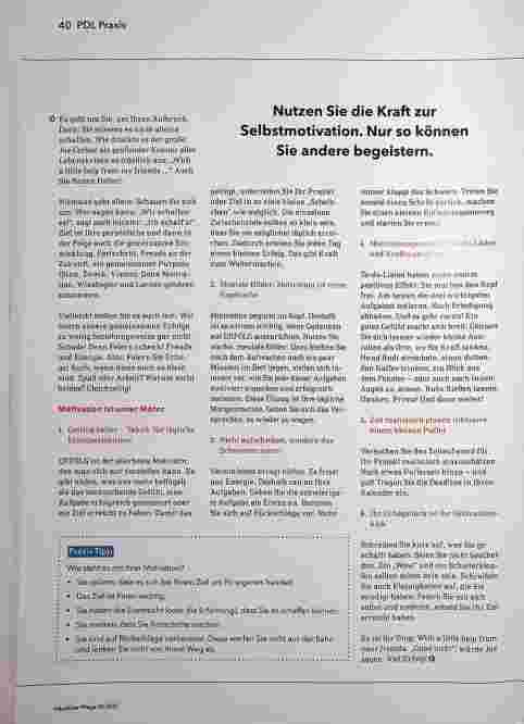 Vorschauseite 2: Auf lange Sicht gewinnt Selbstmotivation.