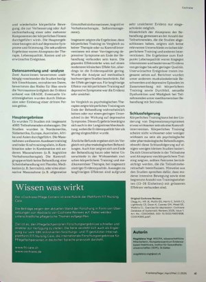 Vorschauseite 2: Körperliches Training bei Depressionen