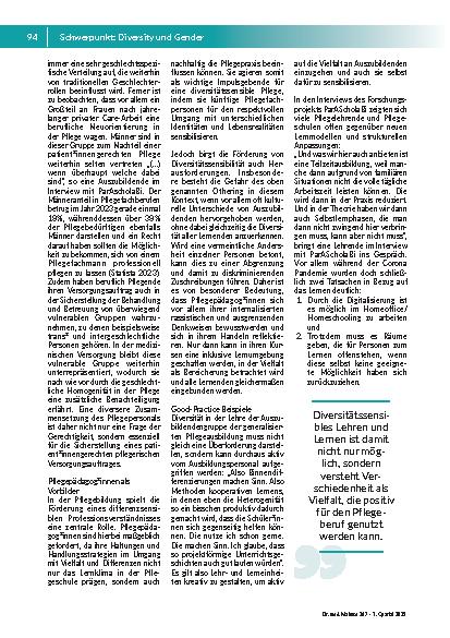 Vorschauseite 3: Pflege braucht Vielfalt: Von der Herausforderung zur Ressource