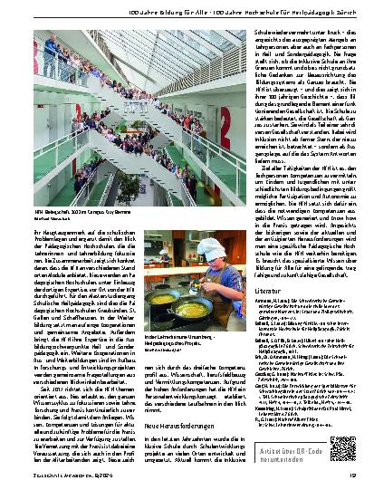 Vorschauseite 4: 100 Jahre Hochschule für Heilpädagogik Zürich