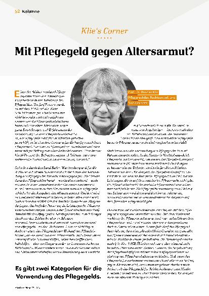 Vorschauseite 1: Mit Pflegegeld gegen Altersarmut?