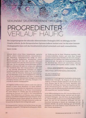 Vorschauseite 1: Sekundär sklerosierende Cholangitis. Progrendienter Verlauf häufig