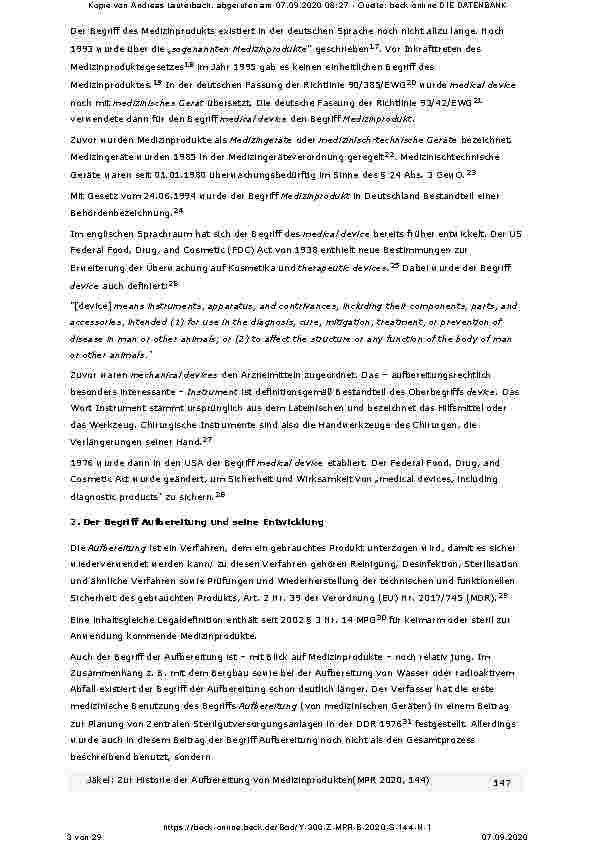Vorschauseite 3: Zur Historie der Aufbereitung von Medizinprodukten
