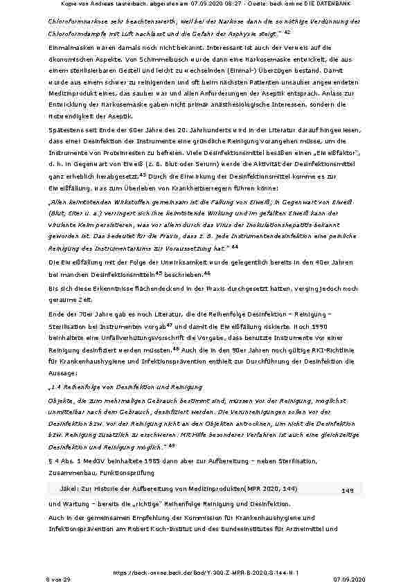 Vorschauseite 6: Zur Historie der Aufbereitung von Medizinprodukten