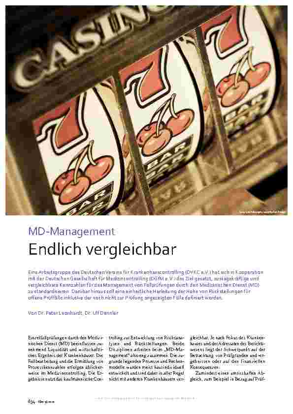 Vorschauseite 1: MD-Management Endlich vergleichbar