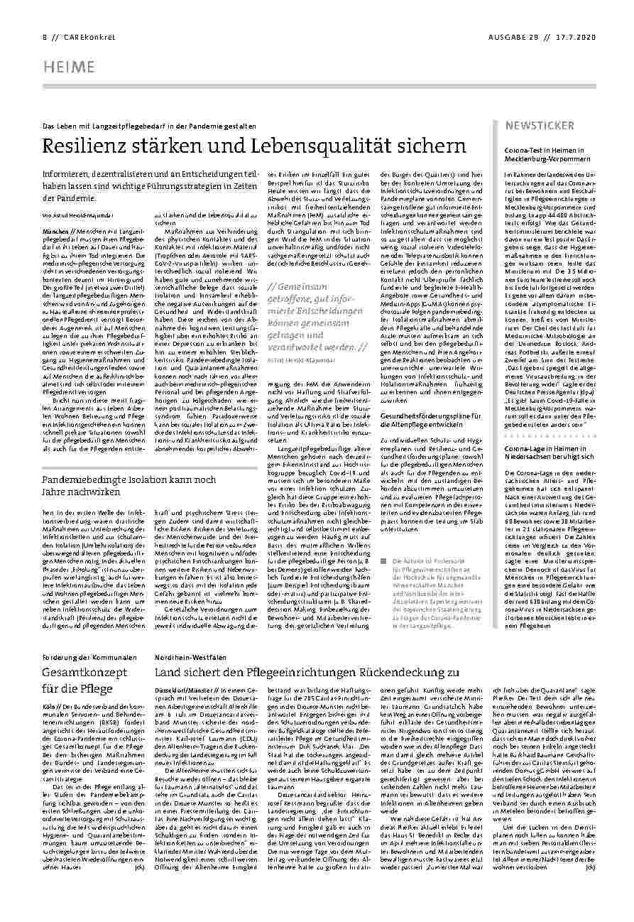Vorschauseite 1: Resilienz stärken und Lebensqualität sichern