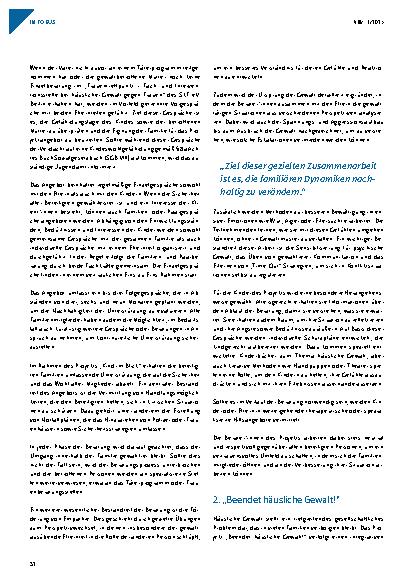Vorschauseite 2: Vernetzt gegen häusliche Gewalt: „Kind im Blick“ & „Beendet häusliche Gewalt!“