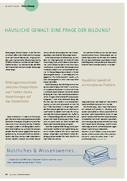Vorschauseite 1: Häusliche Gewalt: Eine Frage der Bildung?