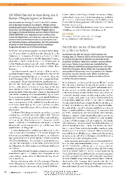 Vorschauseite 3: Aktuelle Informationen zum HSBI-Projekt zur besseren Versorgung des Diabetischen Fußsyndroms (DFS).