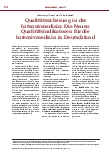 Vorschauseite 1: Qualitätssicherung in der Intensivmedizin: Die neuen Qualitätsindikatoren für die Intensivmedizin in Deutschland