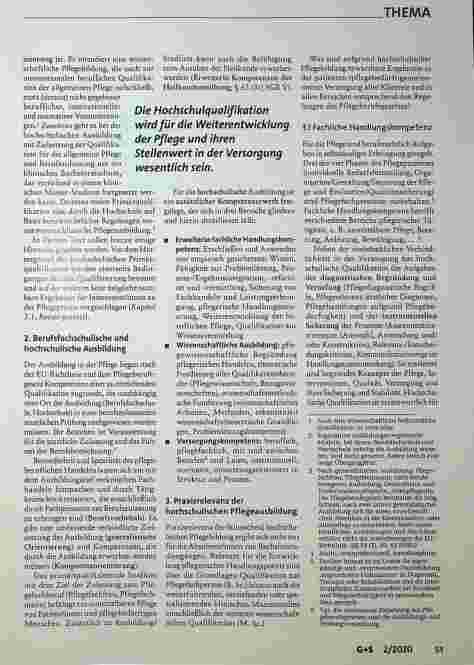Vorschauseite 2: Hochschulische Primärqualifikation zur Pflegefachperson und ihr Beitrag zur Pflegeund Versorgungspraxis