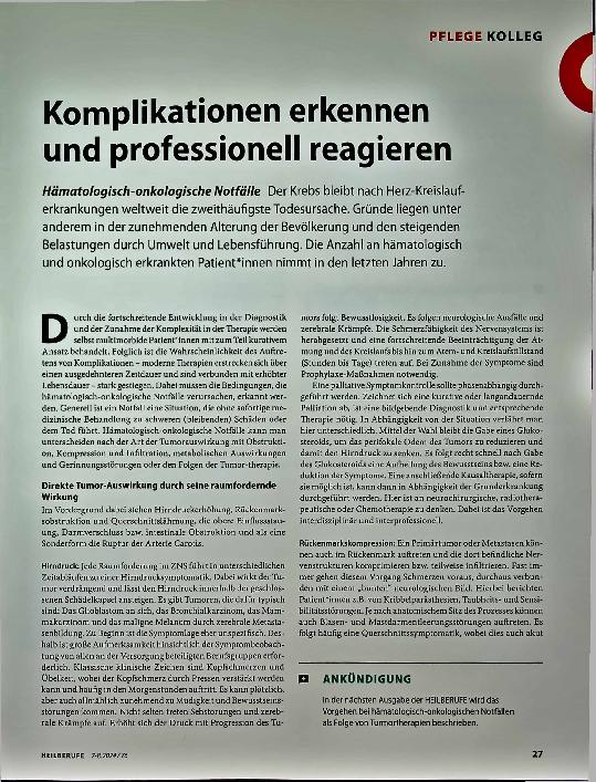 Vorschauseite 1: Komplikationen erkennen und professionell reagieren