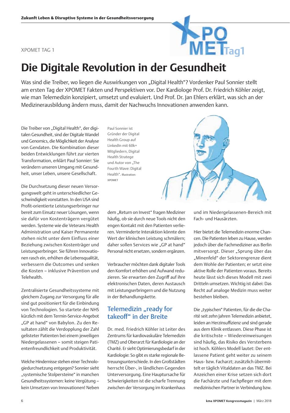 Vorschauseite 1: XPOMET Tag 1: Die Digitale Revolution in der Gesundheit