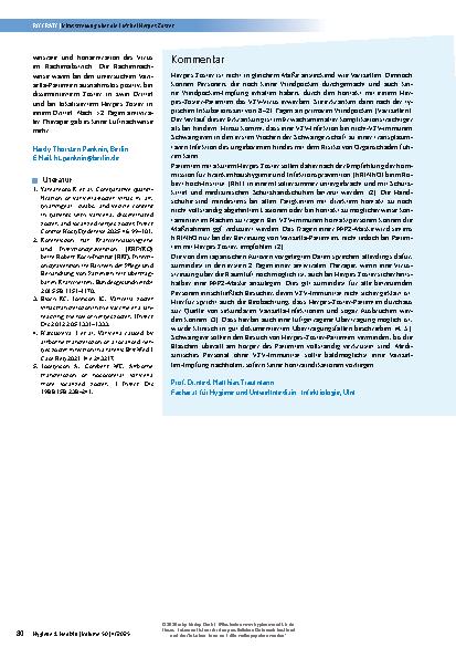 Vorschauseite 3: Virusstreuung über die Luft bei Herpes Zoster: Neue Studie schafft Evidenz für Hygienevorschriften