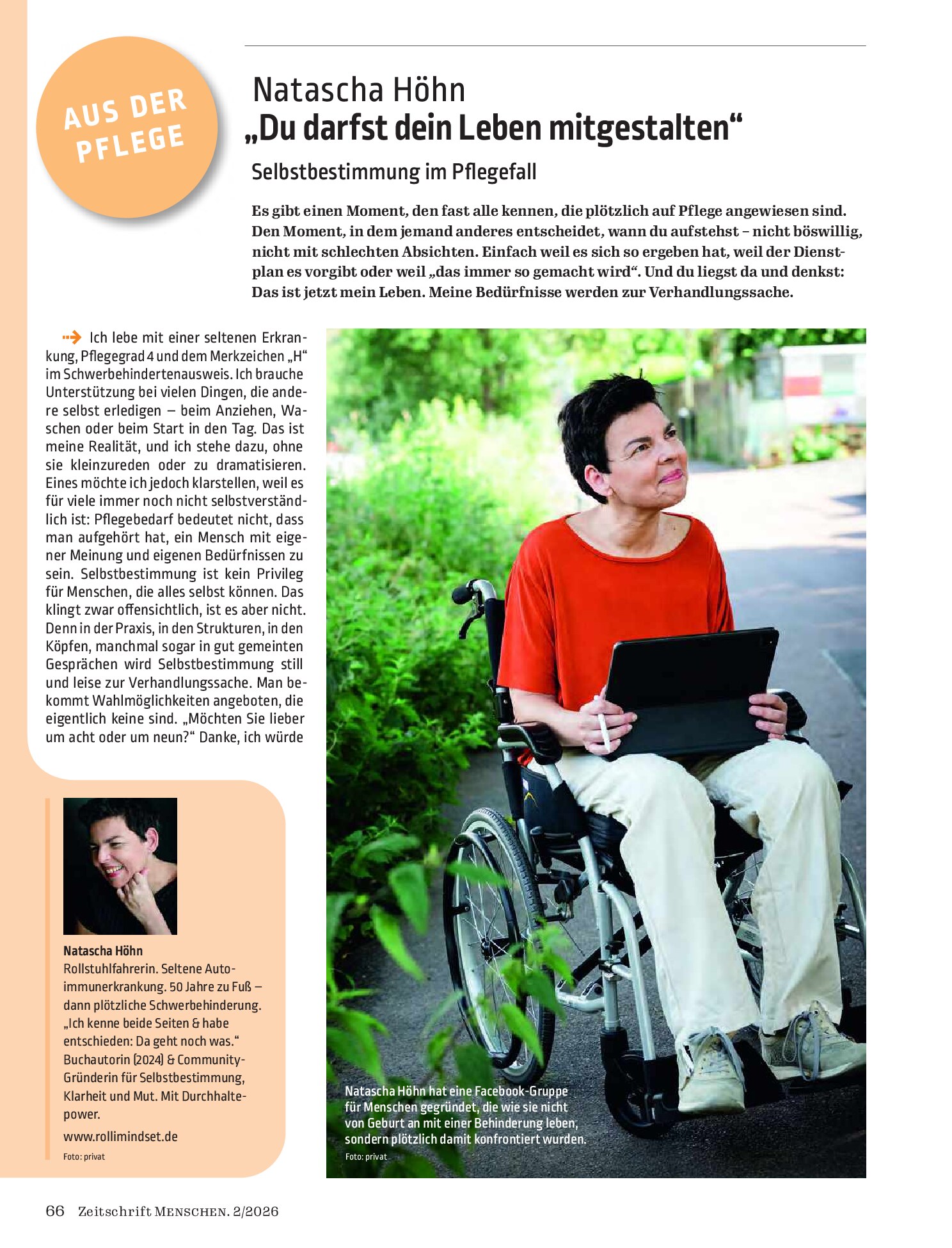 Vorschauseite 1: Aus dem „Du darfst dein Leben mitgestalten“ – Selbstbestimmung im Pflegefall
