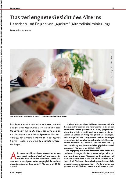 Vorschauseite 1: Das verleugnete Gesicht des Alterns: Ursachen und Folgen von „Ageism“ (Altersdiskriminierung)
