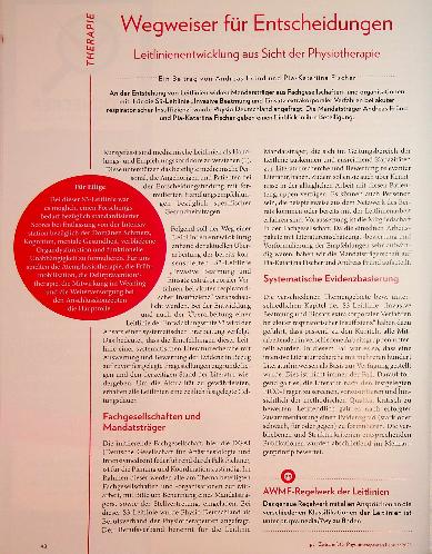 Vorschauseite 1: Wegweiser für Entscheidungen Leitlinienentwicklung aus Sicht der Physiotherapie