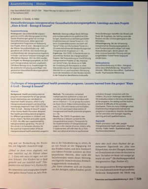 Vorschauseite 3: Herausforderungen intergenerativer Gesundheitsförderungsangebote