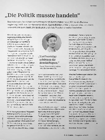 Vorschauseite 1: Interview "Die Politik musste handeln"