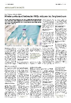 Vorschauseite 1: Mieter ambulant betreuter WGs müssen ins Impfzentrum.