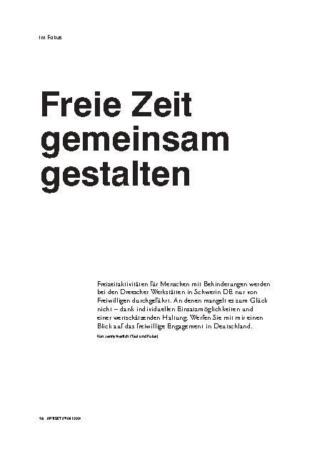 Vorschauseite 1: Freie Zeit gemeinsam gestalten