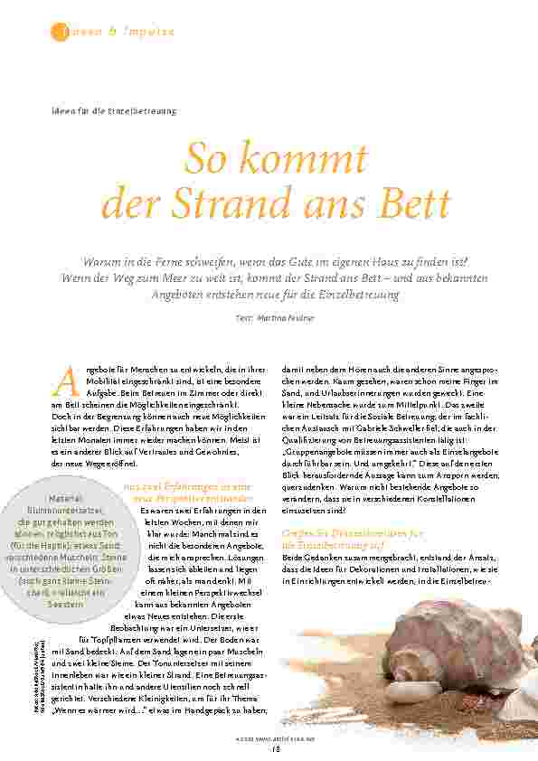 Vorschauseite 1: So kommt der Strand ans Bett