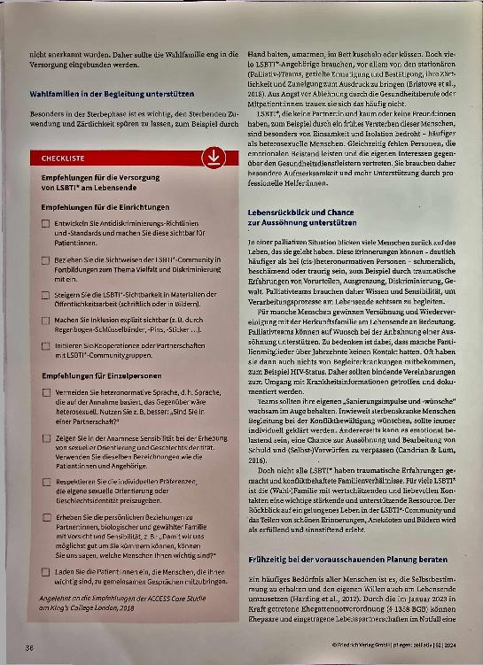 Vorschauseite 3: Bunte Vielfalt bis zuletzt: Diversitätssensible Palliativbetreuung für LSBTI*
