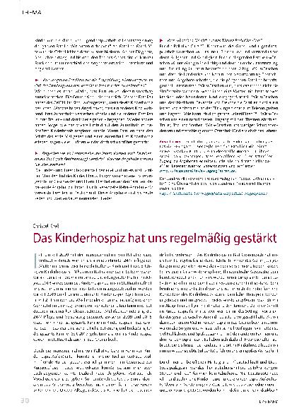 Vorschauseite 2: Wegbegleiter Landesstelle begleitet Familien mit einem kranken Kind.