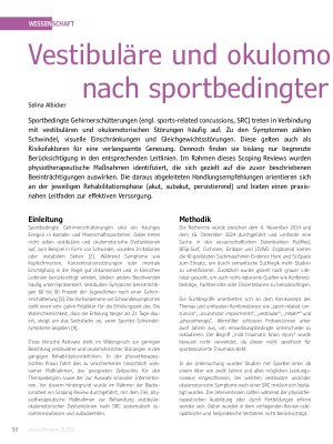 Vorschauseite 1: Vestibuläre und okulomotorische Reha nach sportbedingter Gehirnerschütterung