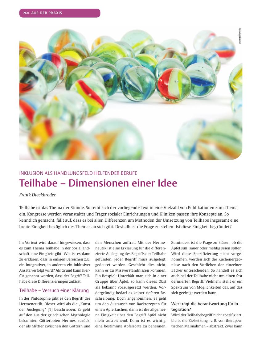 Vorschauseite 1: Teilhabe – Dimensionen einer Idee