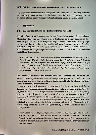 Vorschauseite 4: Gesundheitskompetente Organisationen! Eine explorative Analyse der Umsetzungsbedingungen in der ambulanten Pflege.