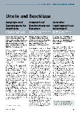 Vorschauseite 1: Urteile und Beschlüsse