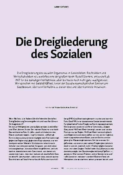 Vorschauseite 1: Die Dreigliederung des Sozialen