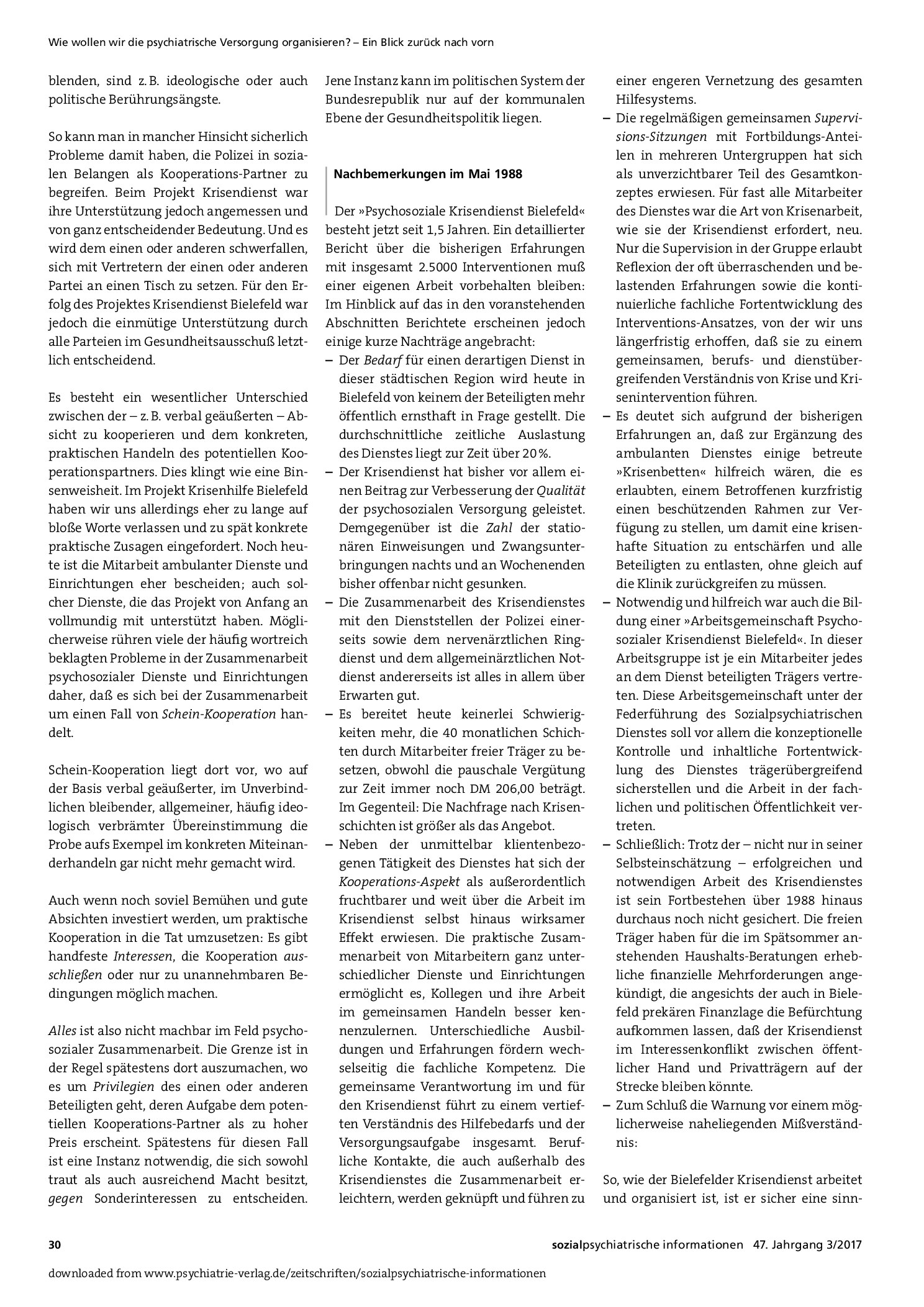 Vorschauseite 4: Die bedingte Machbarkeit von Kooperation und Koordination in der psychosozialen Versorgung einer städtischen Region – Oder: Über das geduldige Bohren dicker Bretter