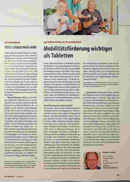 Vorschauseite 1: Mobilitätsförderung wichtiger als Tabletten
