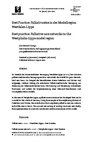 Vorschauseite 1: Best Practice: Palliativnetze in der Modellregion Westfalen-Lippe
