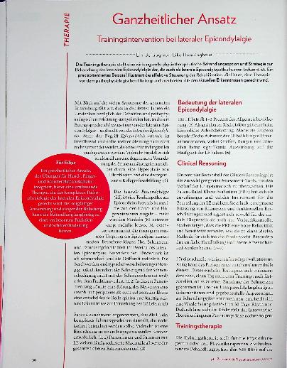 Vorschauseite 1: Ganzheitlicher Ansatz Trainingsintervention bei lateraler Epicondylalgie
